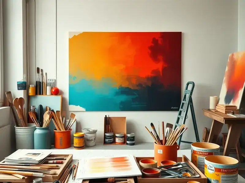 Our professional painting workspace