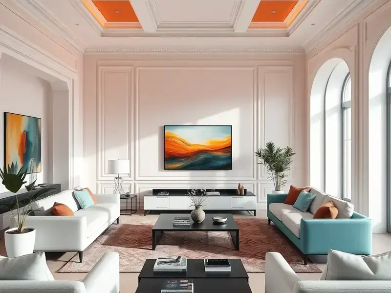 Living room interior painting project